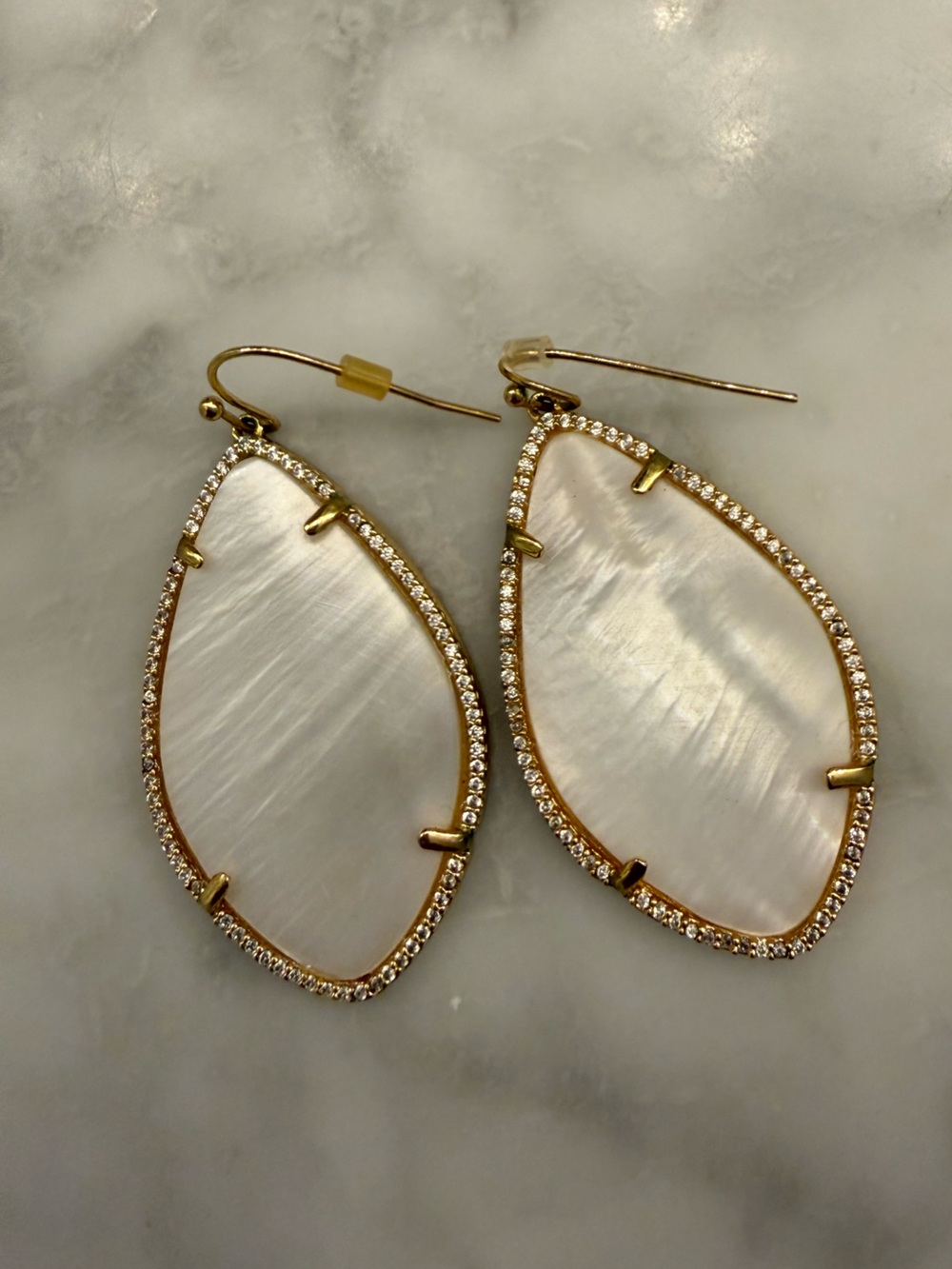 BaubleBar Tear Drop Earrings with Gold and Clear Crystals